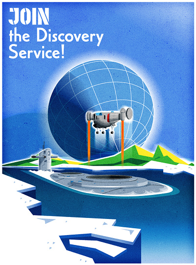 Discovery Service advert design illustration illustrator minimalist texture travel travel poster vector
