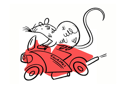 Mouse & the motorcycle 🐁🏍️ design doodle dudel funny illo illustration lol motorcycle mouse sketch